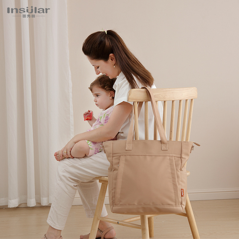 新款上班族防水大容量單肩媽咪包多功能母嬰外出包托特包斜挎包