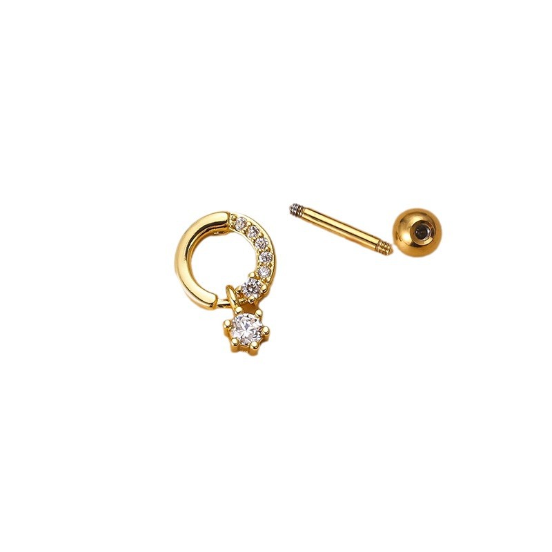 2 pezzi di Henson in acciaio inossidabile a doppia testa con vite per orecchio, amore, farfalla, zircone, moda, versatili orecchini a bottone singoli_voghion.com