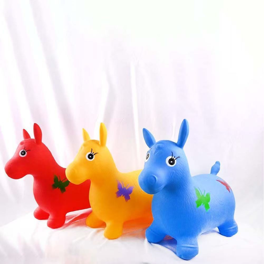 Caballo inflable grande y colorido para niños, caballo inflable reforzado y a prueba de explosiones, artículo de venta al por mayor.