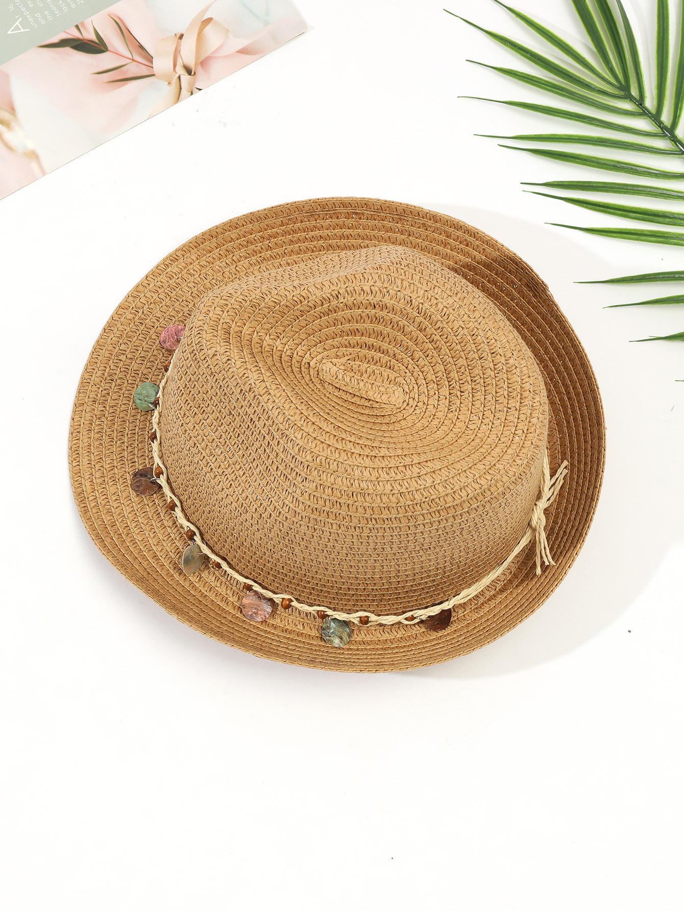 315g Weight Sun Hat, Straw Hat Hats Type Holiday, Beach Occasion Straw Material Geometric Pattern Summer Season Women's Gender Vacation, Classic Style Style Curved Eaves Rim Women's Vacation Classic Style Geometric Curved Eaves Sun Hat Straw Hat 15