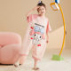 Spring and Summer Children's Sleepwear Girls' Home Clothes Girls' Middle and Big Children's Short-sleeved Pure Cotton Nightgown Belly Protection Kick-proof Quilt