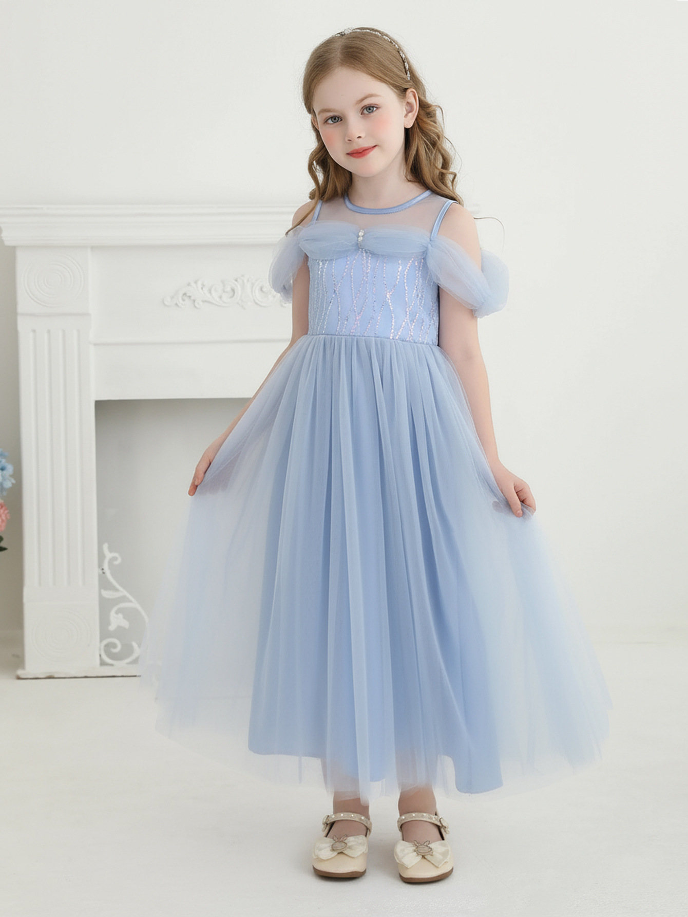Comercio exterior transfronterizo nuevo vestido de princesa de niña Aisha vestido de verano vestido de niños vestido de cumpleaños vestido