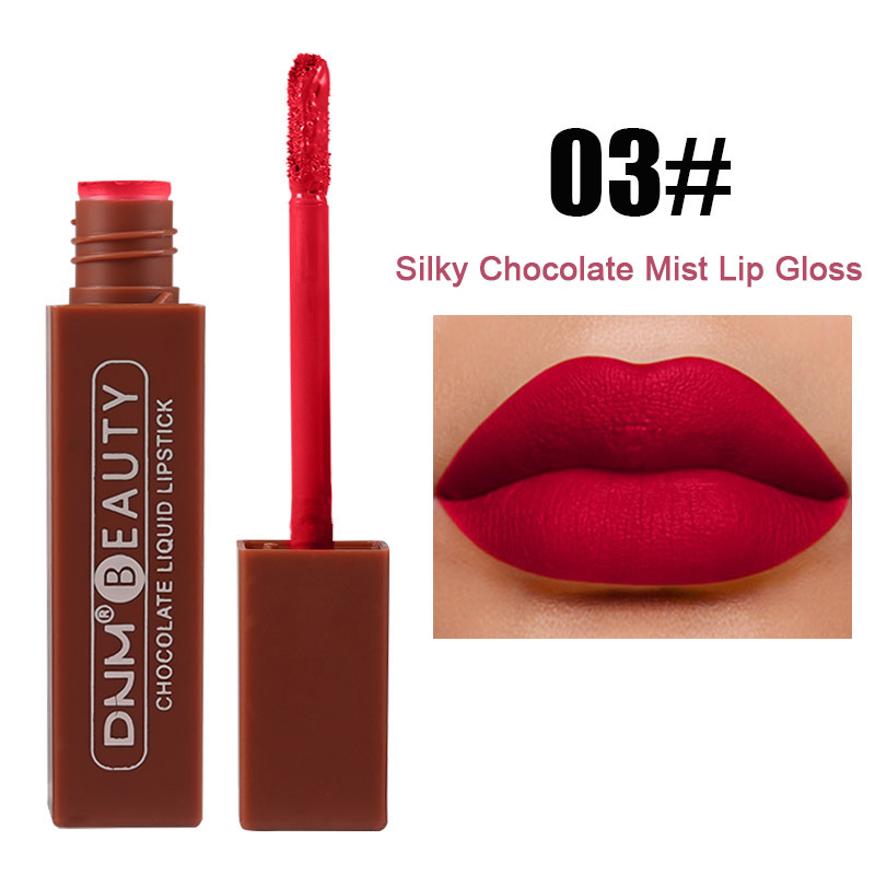 Cross-Border special DNM chocolate matte lip gloss lip cuff red Single Pack 1-6# velvet 12-18#