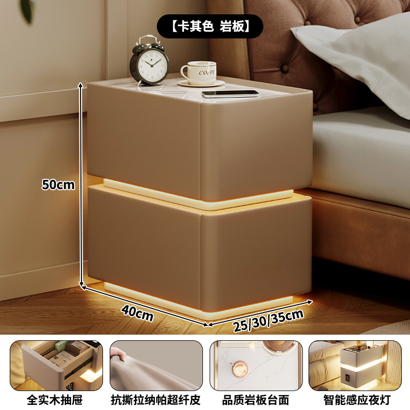 Mesita de noche inteligente simple y moderna pequeña súper estrecha 2024 nueva carga inalámbrica 30 cm dormitorio lado de la cama gabinete estrecho