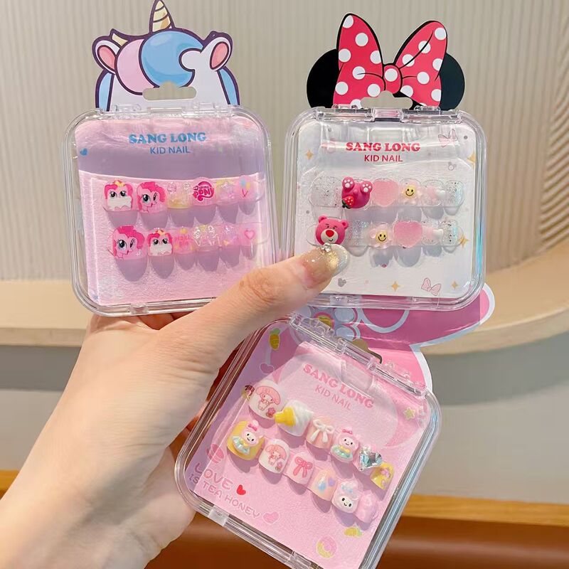 Children's Cartoon Wearable Nails, Cute and Sweet Nail Stickers, Kuromi My Little Pony Girl Nail Stickers, Removable