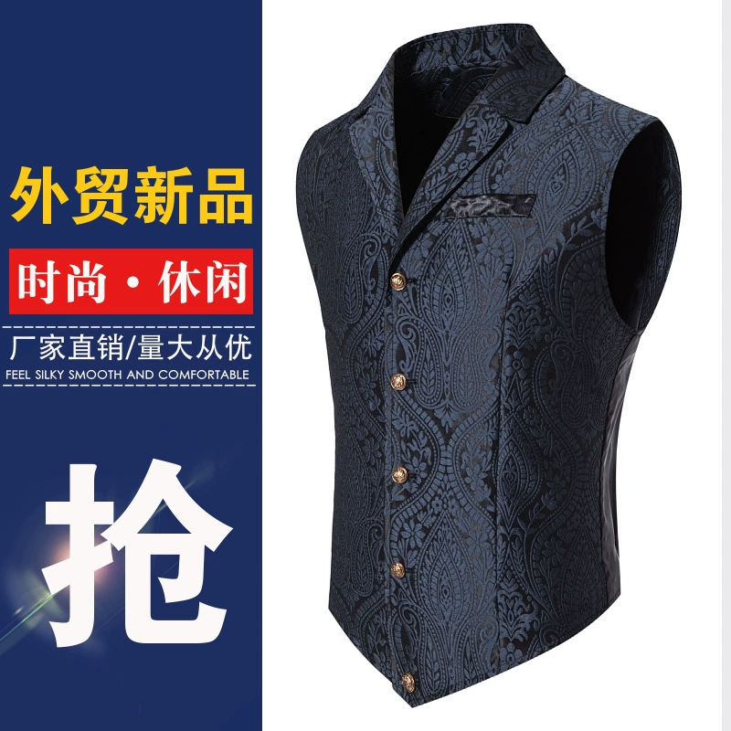 Внешняя торговля Европейский код мужской костюм жилет мужской повседневный лацканы конюшни
