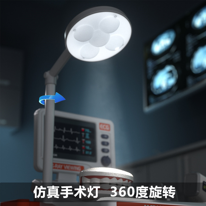 Estetoscopio de electrocardiograma de simulación transfronteriza, mesa médica, conjunto de inyección dental, vehículo médico, médico para jugar