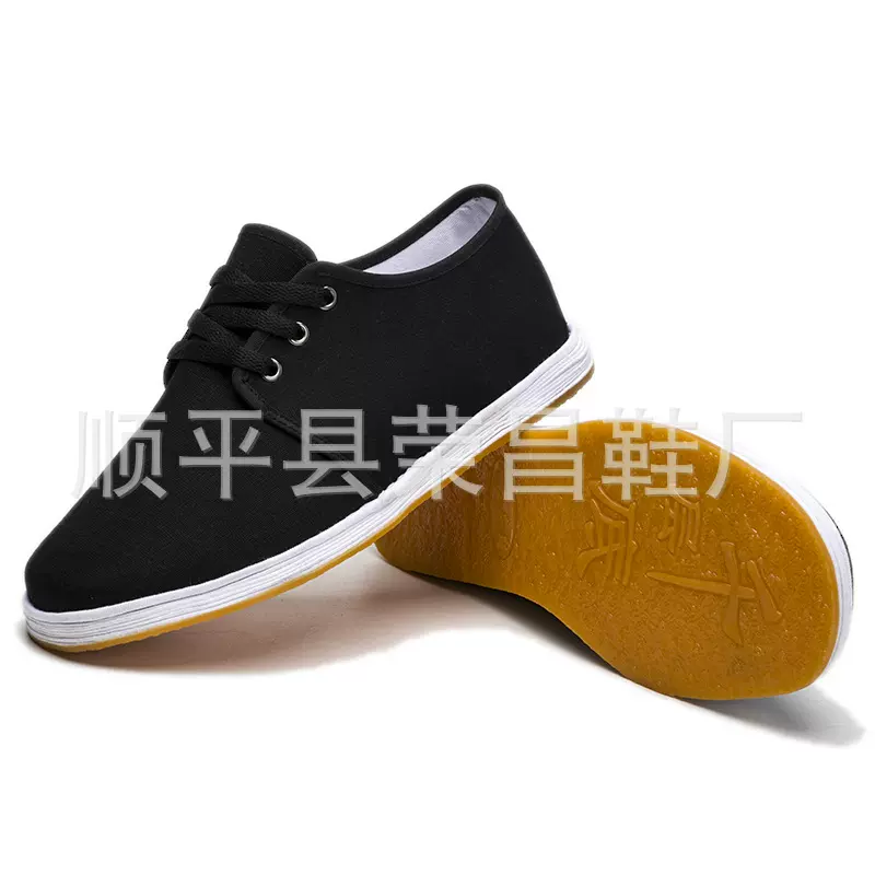 春秋季休闲百搭新款老北京千层底布鞋手工三眼系带加厚牛筋休闲鞋