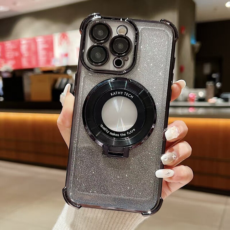 Suitable for TECNO high-appearance mobile phone case, glitter electroplated anti-drop protective case with magnetic stand HOT60i Suitable for TECNO high-appearance mobile phone case, glitter electroplated anti-drop protective case with magnetic stand HOT60i