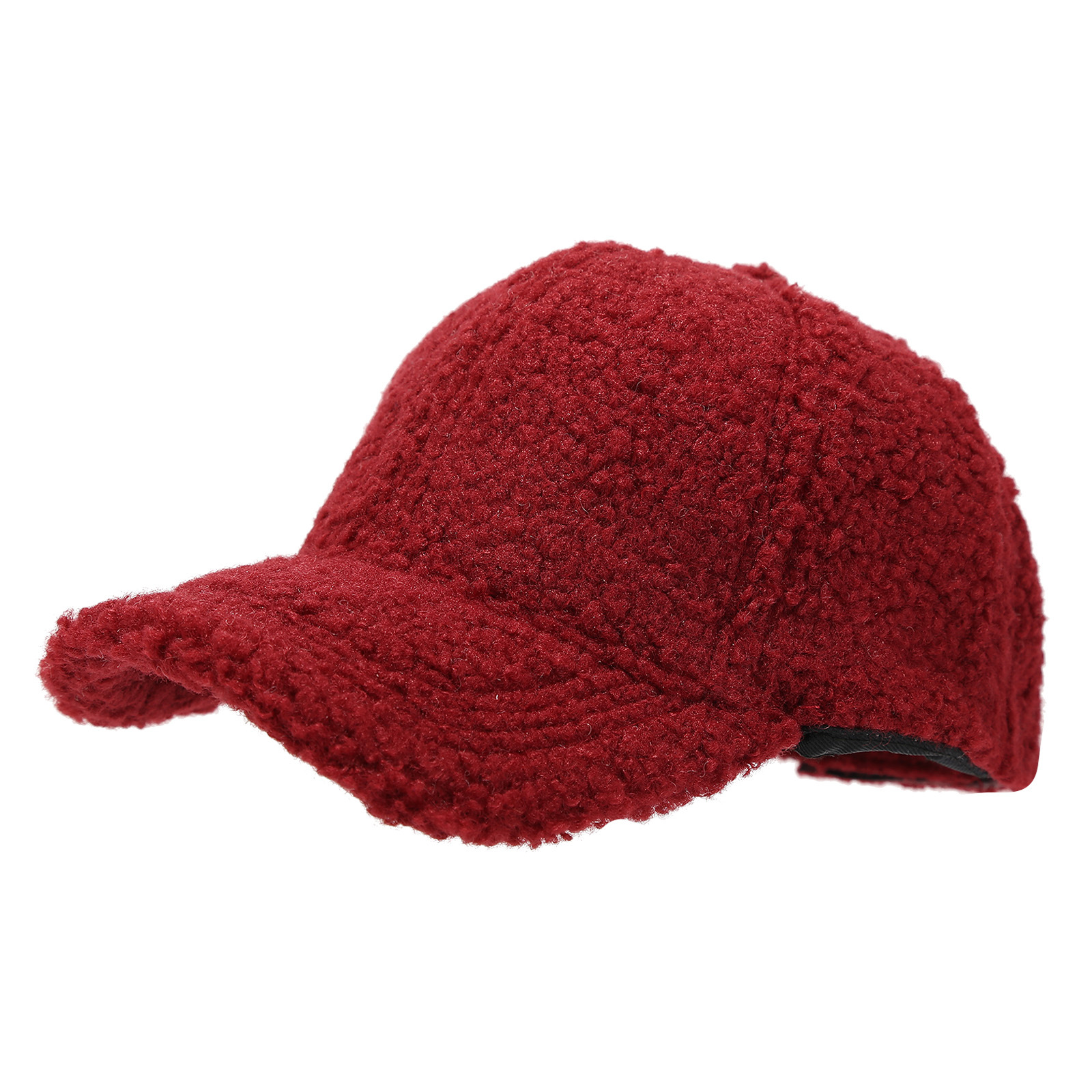 Winter Lamm Wolle Baseball Caps Für Kinder Baby Kinder Warme Dicke Feste Farbe Golf Caps Mädchen Junge Sport Gebogene Krempe Visiere Hut – Detail 8