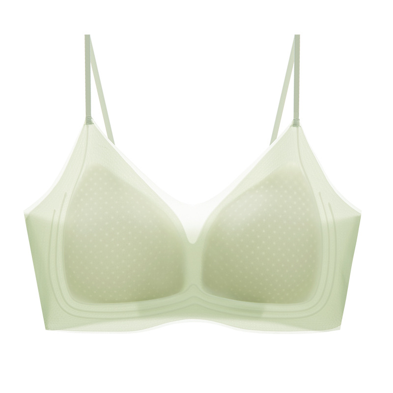Super delgada ventilación de hielo fija taza cinturón de belleza cojín de pecho ropa interior sin marcas de mujer chaleco delgado acondicionamiento físico cinturón de hombro delgado bra