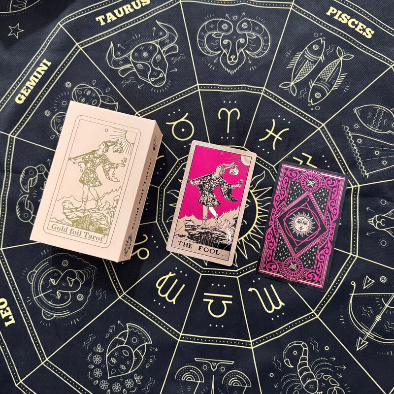 国境を越えた卸売ウェイトゴールド箔タロット tarotPVC プラスチック防水カラー印刷ボードゲームホットスタンピング在庫あり|undefined
