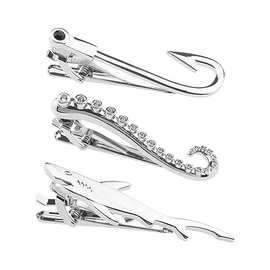 工厂现货 个性鱼钩造型领带夹趣味鱼钩领带夹千余款现货供应鲨鱼