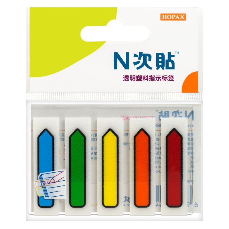 N pegatinas de plástico flecha transparente etiqueta pequeña fluorescente se puede volver a colocar índice de clasificación de plástico post-it pegatinas de Pepsi