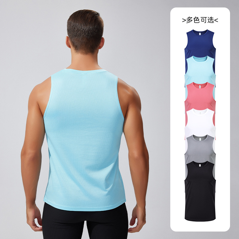 Chaleco de verano para hombre, deportes de fitness, camisa de fondo de secado rápido, carrera al aire libre, entrenamiento de baloncesto, ropa de secado rápido transpirable sin mangas