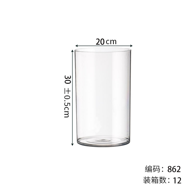 Jarrón de flores de plástico de sensación medieval de alta gama - Múltiples tamaños, alta transparencia, cubo despertador de flores, a prueba de caídas, imitación de vidrio, cubo para floristería/flores frescas