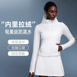 秋冬新款轻薄保暖外套女加绒防风连帽开衫短款显瘦棉服外套D25121