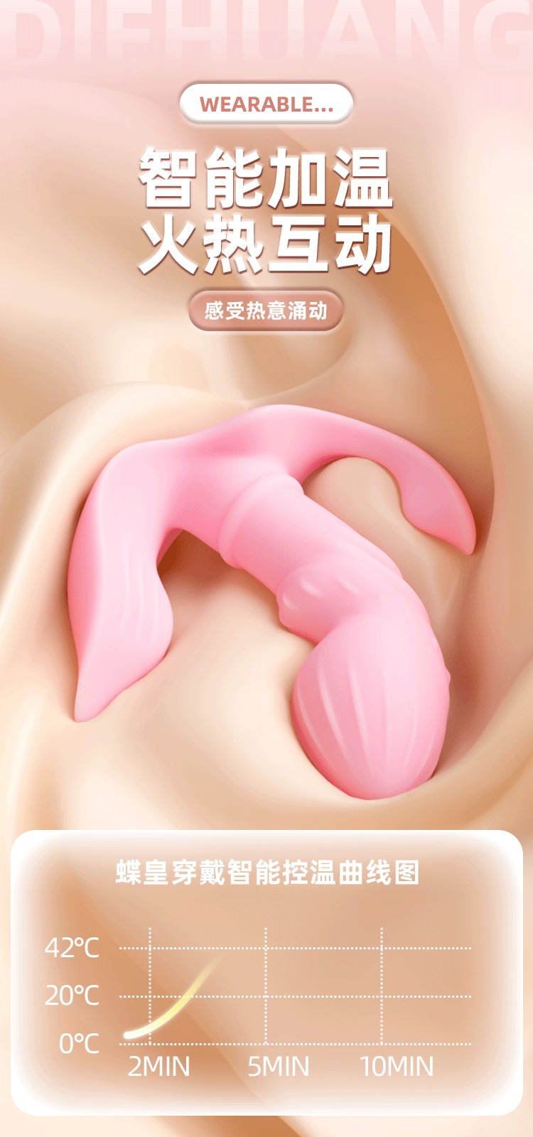 Jiuai App-Controlled Wearable Egg Vibrator with Remote, 10 Vibration Modes, Pink Silicone — detail image 11