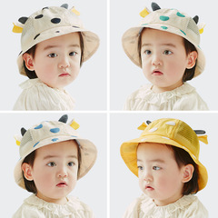 Autumn South Children's Bowl Hat Spring Summer Cow Spot Thin Mesh Fisherman Hat for Boys and Girls Ox Year Baby Sun Hat