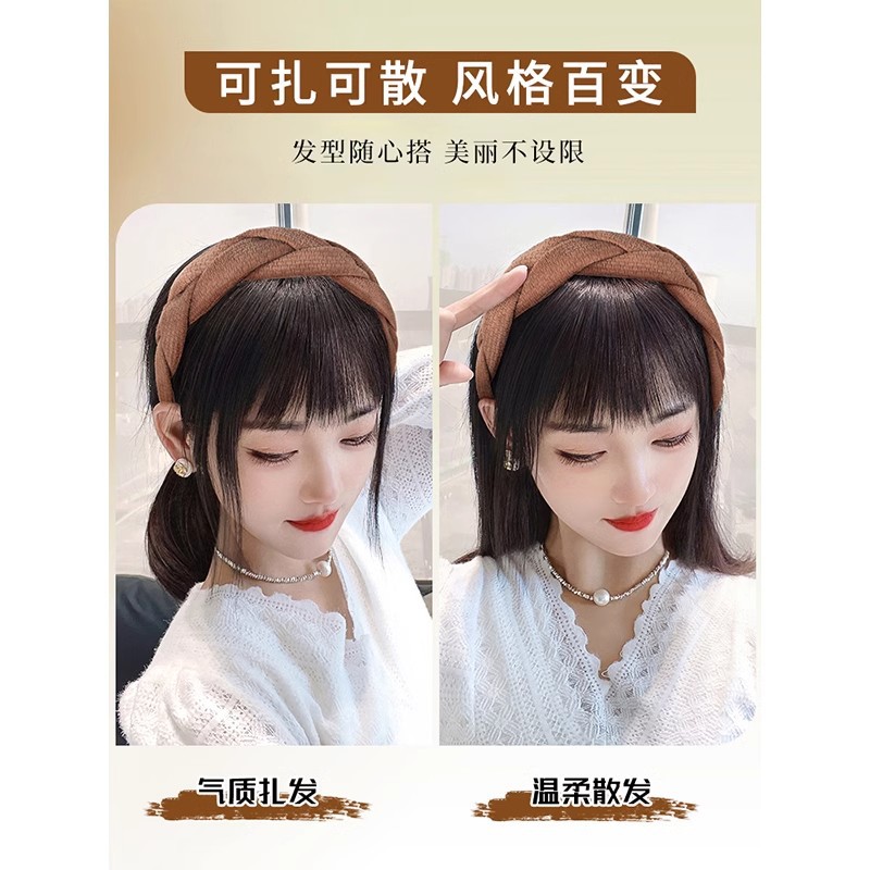 Fijación de cabello para pelucas integradas para mujeres, bloque de cabello para aumentar la cantidad de cabello, artefacto mágico para cubrir el cabello blanco natural, fijación de cabello, cubierta de mitad de cabeza.