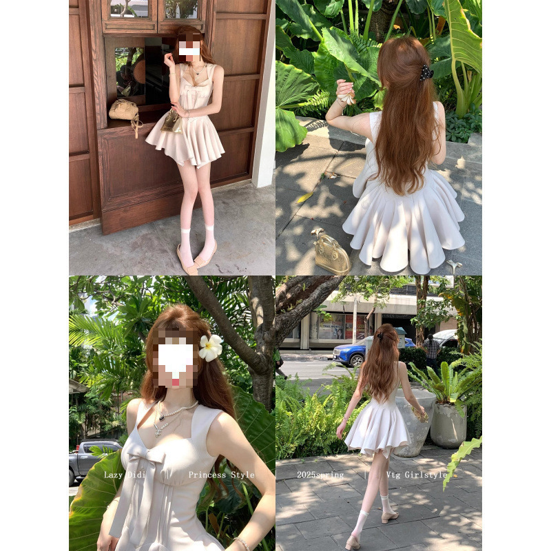 在庫あり Lazy Didi Rose Life 4m スカート プリンセススカート リボン付き ノースリーブ ウエスト シャツ|undefined