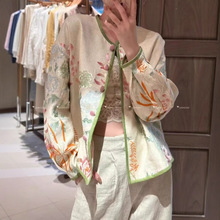 南油新款立体钉珠花卉外套叠绣珐琅彩牡丹优雅精致复古新中式上衣