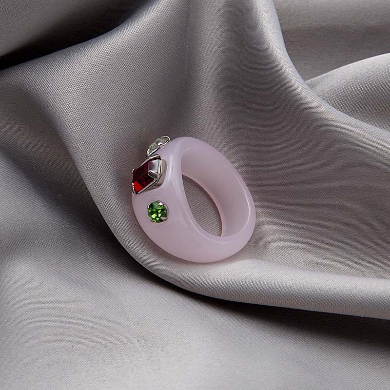 7g Weight 0.03µm-0.05µm Gold Plating Thickness Rhinestones Inlay Material Rings Classification 1 Piece Quantity Holiday, Daily Occasion Acrylic, Resin Material Geometric Pattern Women's Gender Simple Style Style Inlay Craft Simple Style Geometric Arylic Resin Inlay Rhinestones Women's Rings 17