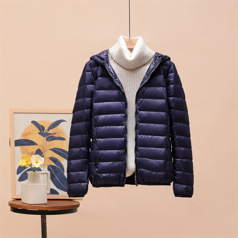 Abrigo de invierno más el tamaño ligero abajo chaqueta acolchada de algodón ligero de las mujeres corto gordito Niña de mediana edad y anciana madre