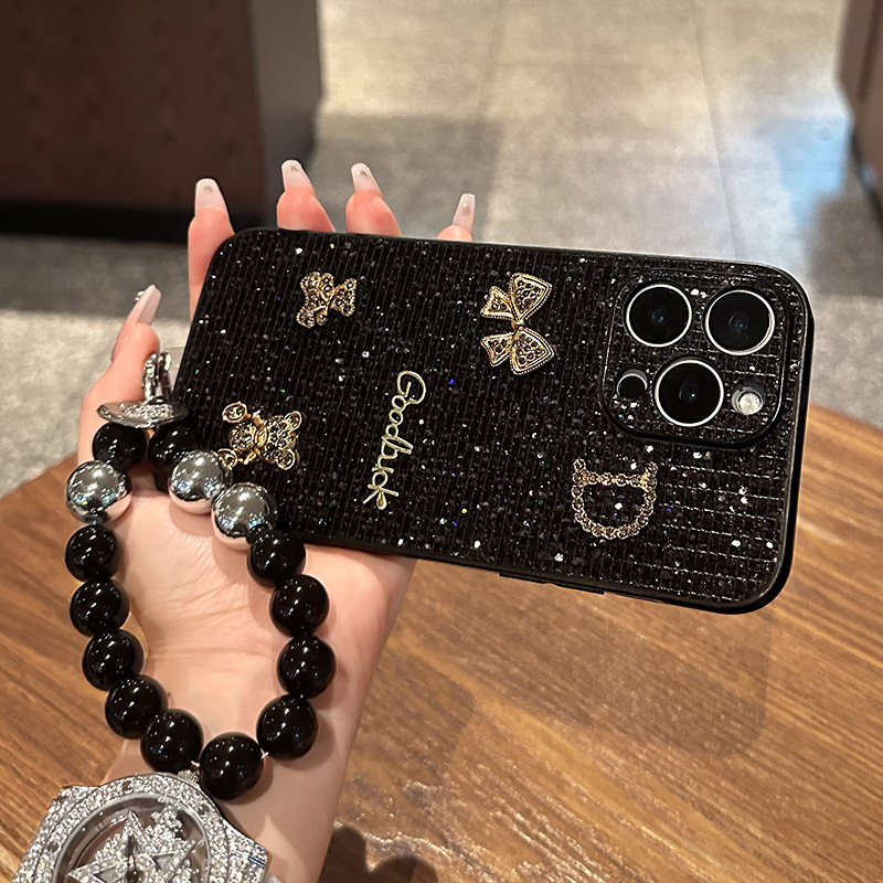 闪钻蝴蝶结小熊公仔适用苹果15promax手机壳iphone16轻奢高级感14|undefined