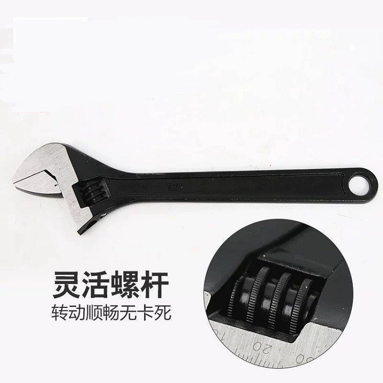Llave ajustable al por mayor herramientas de hardware manual de 12 pulgadas trinquete llave ajustable en vivo Luo llave móvil fábrica