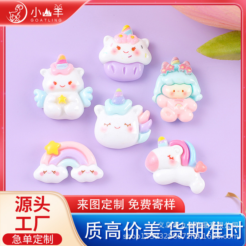 bright cartoon rainbow unicorn resin accessories diy cream glue mobile phone case hole shoes buckle hair accessories material bright cartoon rainbow unicorn resin accessories diy cream glue mobile phone case hole shoes buckle hair accessories material