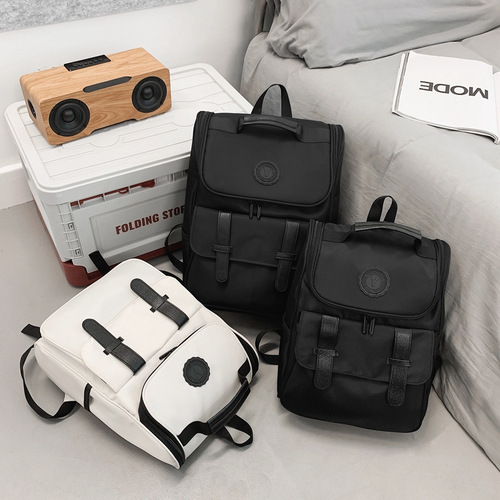 New fashionable backpack men's school bag junior high school student Korean style simple backpack trend Harajuku backpack