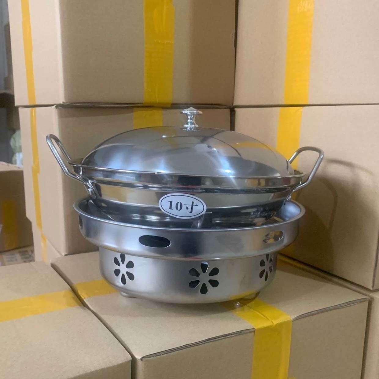 Thickened Stainless Steel Alcohol Stove Small Hot Pot Solid Liquid Dormitory Pot Portable Restaurant Dry Pot Household Set