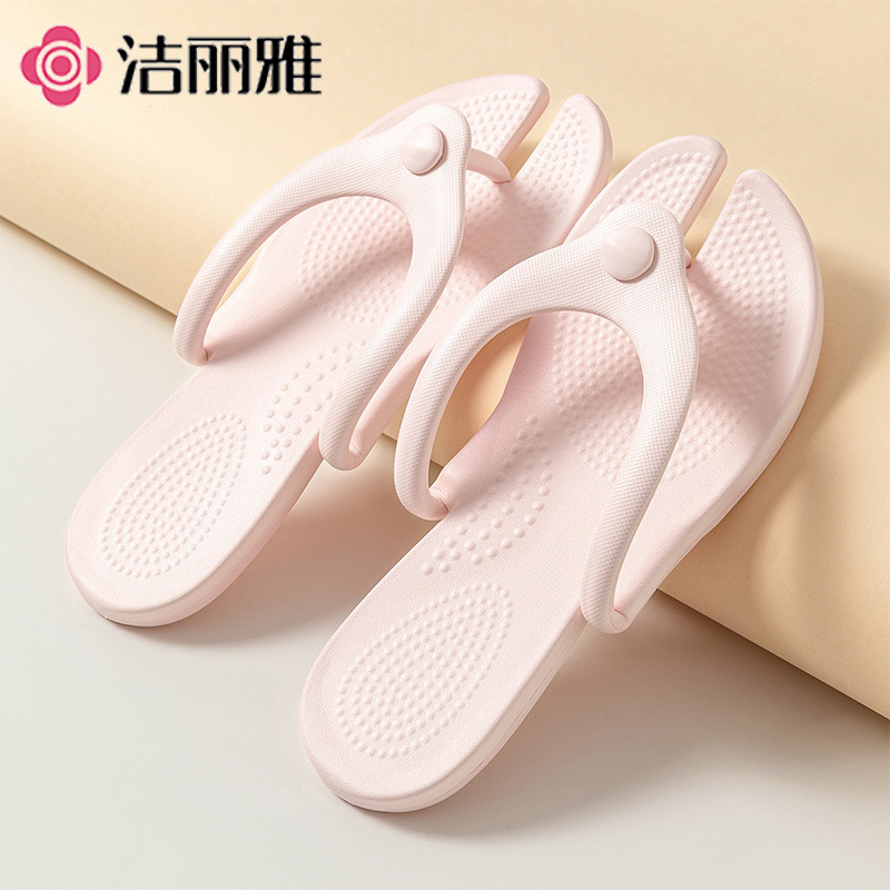 Jielia Folding Flip-Flops for Women Summer 2025 New Indoor Non-Slip Bathroom Bath Portable Travel Sandals for Men