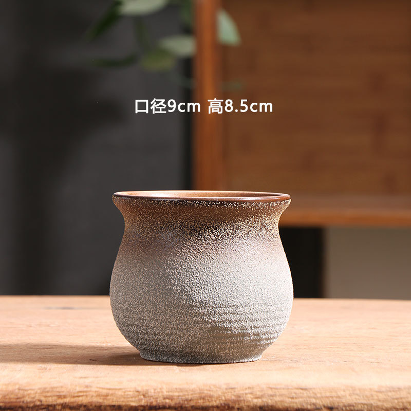 Maceta carnosa retro esmerilada, venta especial de cerámica, terraza para el hogar, terracota, cerámica pequeña, lavabo especial, liquidación al por mayor