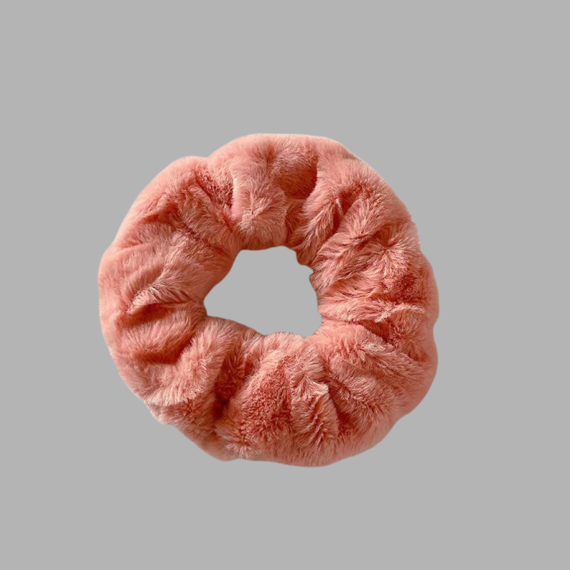 오렌지색 털실 머리끈