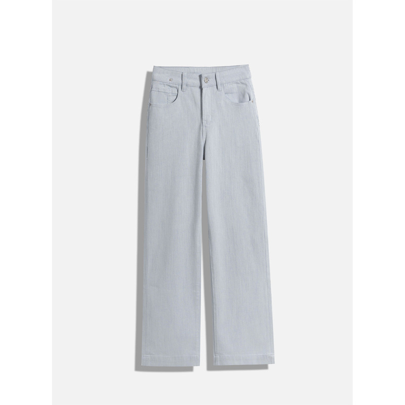 Li Girl Light Blue High Street Retro Jeans Women's Spring New Slim Straight-Leg Pants Casual Narrow Wide Leg Pants Li Girl Light Blue High Street Retro Jeans Women's Spring New Slim Straight-Leg Pants Casual Narrow Wide Leg Pants