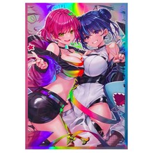 全息印刷卡膜卡套闪光牌套小蓝闪刀姬妹套桌游卡牌保护套66x91