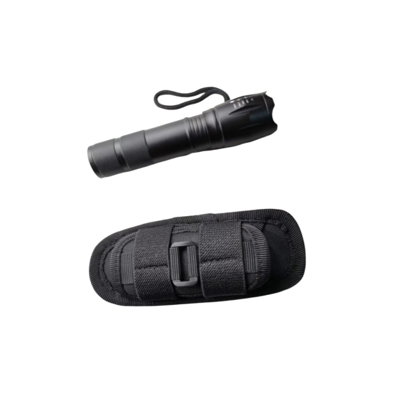 Funda de linterna para deportes al aire libre Funda multifuncional de cintura de linterna universal de 360 grados Bolsa colgante de accesorios Molle