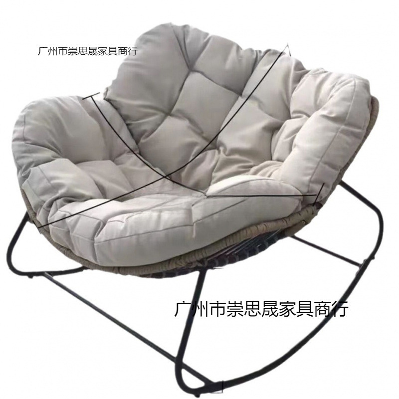 万腾外贸供应代发贴标摇椅懒人沙发双人编藤小户型布艺阳台简万腾|undefined
