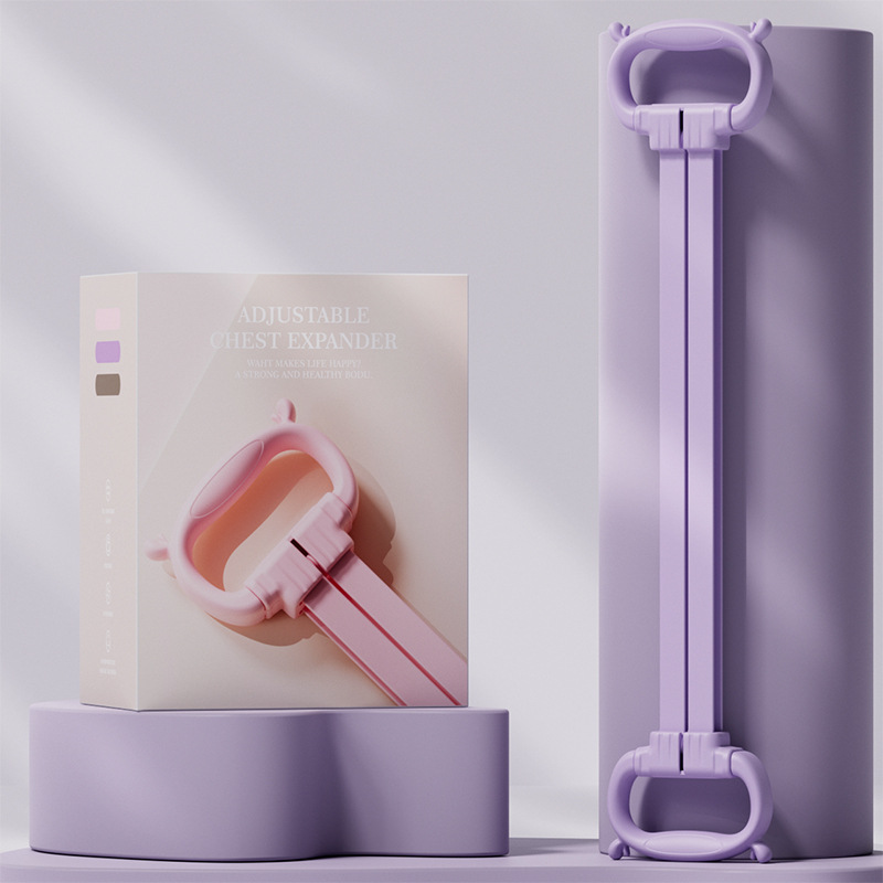 Dispositivo de tensión ajustable para mujer, hombro de belleza con espalda abierta, silicona de seis velocidades, cinturón de estiramiento de espalda de entrenamiento, cuerda elástica de tracción de fitness de 8 caracteres