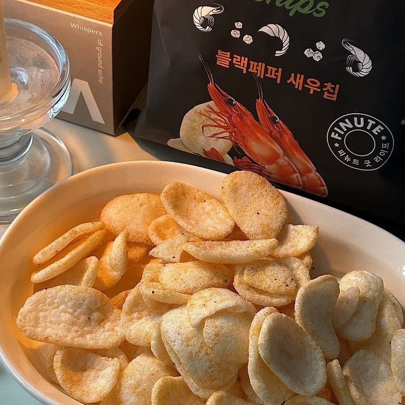 韓国輸入 FINUTE エビチップス 青陽チリマヨネーズ風味 ブラックペッパー エビ風味 ポテトチップス 特大スナック ギフトパック|undefined