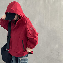 中大童男童外套秋季新款2025春秋款儿童男孩衣服潮酷童装冲锋衣帅