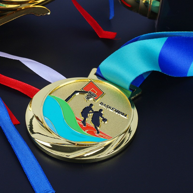 Medalla de metal listado producción baloncesto oro y plata cobre juegos competencia Medalla de Honor Premio Conmemorativo producción
