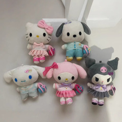kt 猫カレッジスタイル制服サンリオシナモンドッグクロメキーホルダーペンダントスウィートガールギフトスクールバッグペンダント