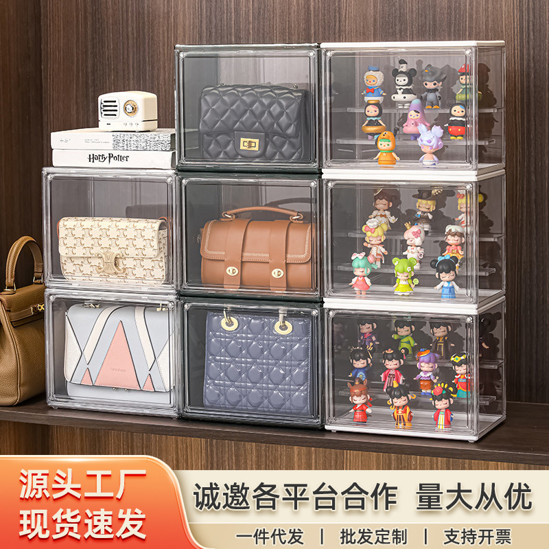 Caja de almacenamiento transparente bolsa vitrina de almacenamiento de escritorio en casa de almacenamiento artefacto cosméticos libro organizador rack de almacenamiento