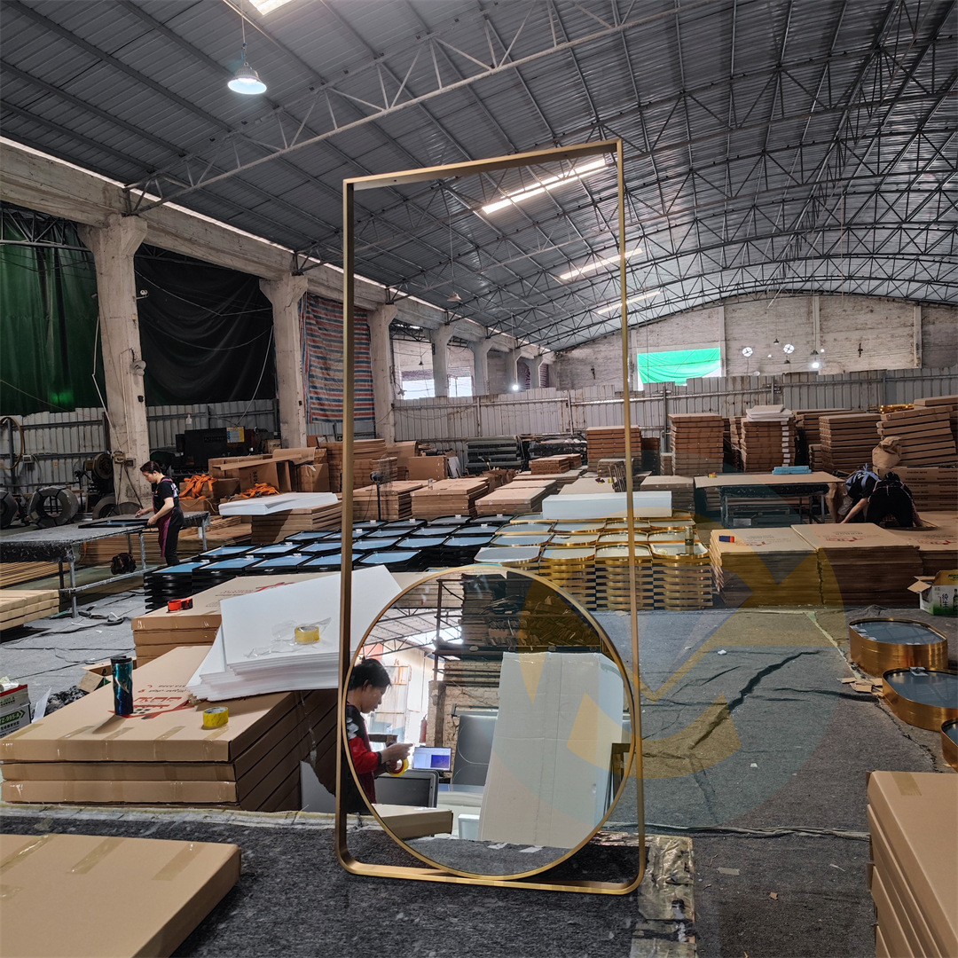 Hanging vanity mirror Hanging sink ceiling hanging mirror Hotel stainless steel frame toilet mirror