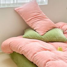 冬季加绒牛奶绒枕头套加厚保暖枕套一对双人可拆洗拉链枕芯套Y28