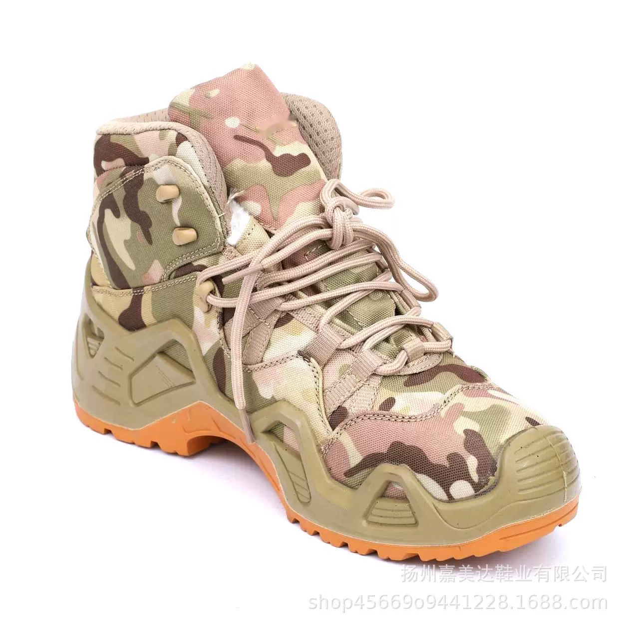 CP绿色战术靴新款FG废墟沙漠靴作战靴中帮防护靴户外登山鞋