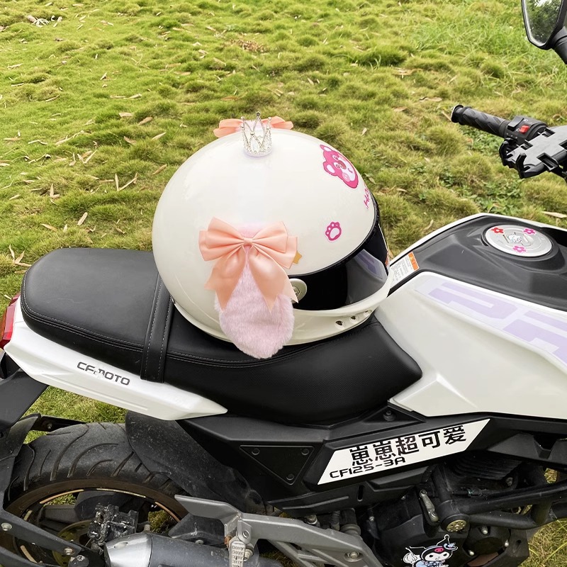 Pink Bowknot Dog Helmet Accessories Motorcycle Electric Universal